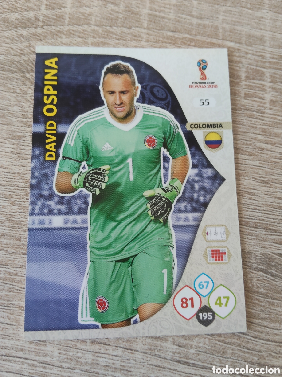Cromos de f&uacute;tbol: Panini Adrenalyn mundial Rusia 2018 55 David Ospina Colombia