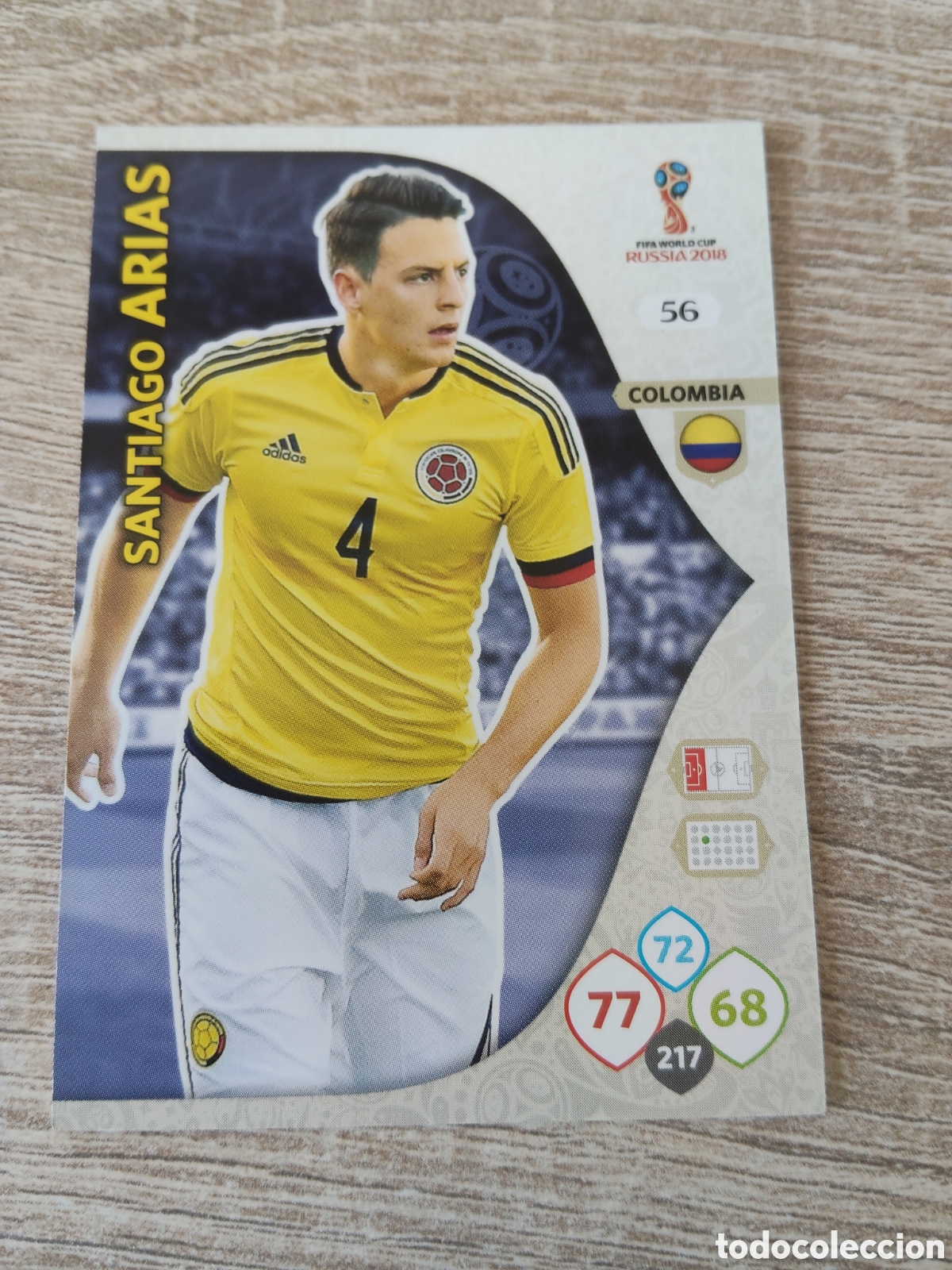 Cromos de f&uacute;tbol: Panini Adrenalyn mundial Rusia 2018 56 Santiago Arias Colombia