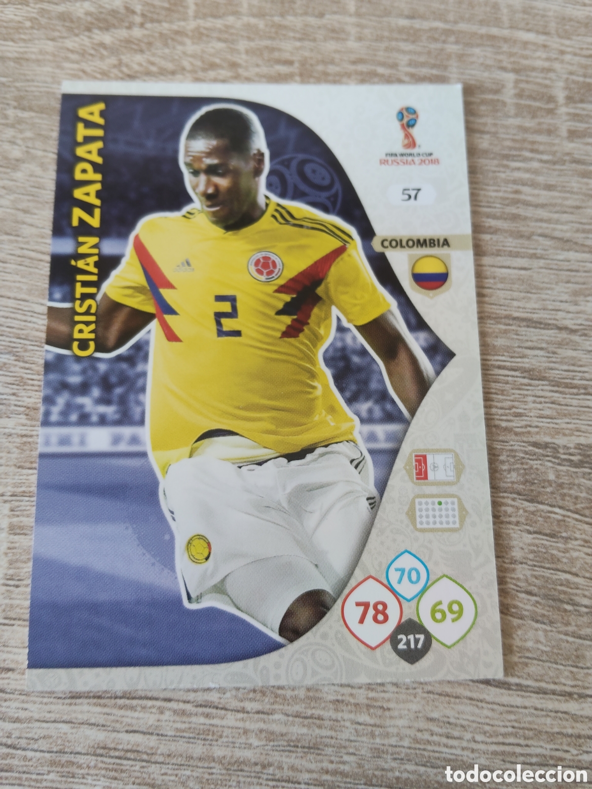 Cromos de f&uacute;tbol: Panini Adrenalyn mundial Rusia 2018 57 Cristian Zapata Colombia