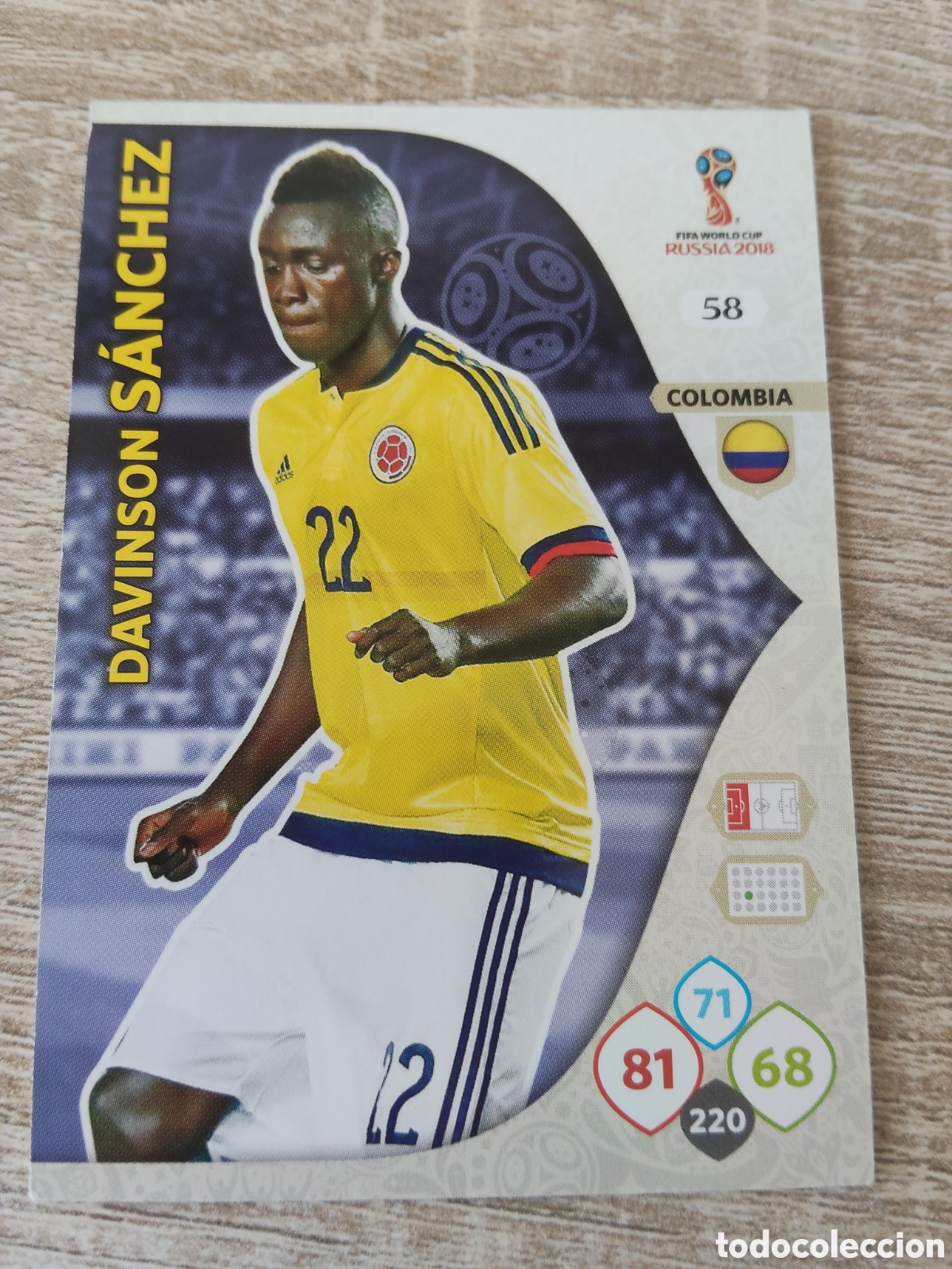 Cromos de f&uacute;tbol: Panini Adrenalyn mundial Rusia 2018 58 Davinson S&aacute;nchez Colombia