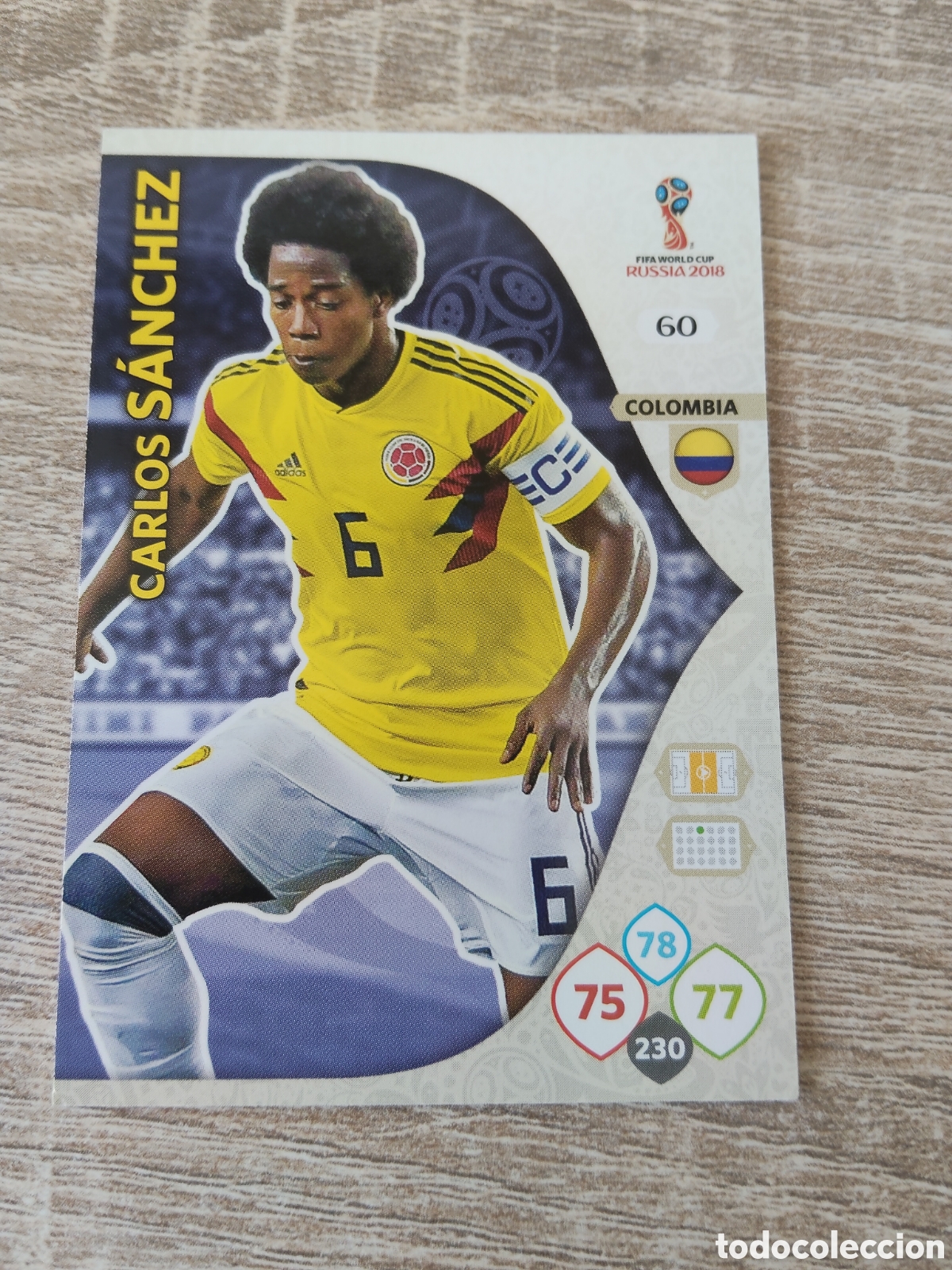 Cromos de f&uacute;tbol: Panini Adrenalyn mundial Rusia 2018 60 Carlos S&aacute;nchez Colombia