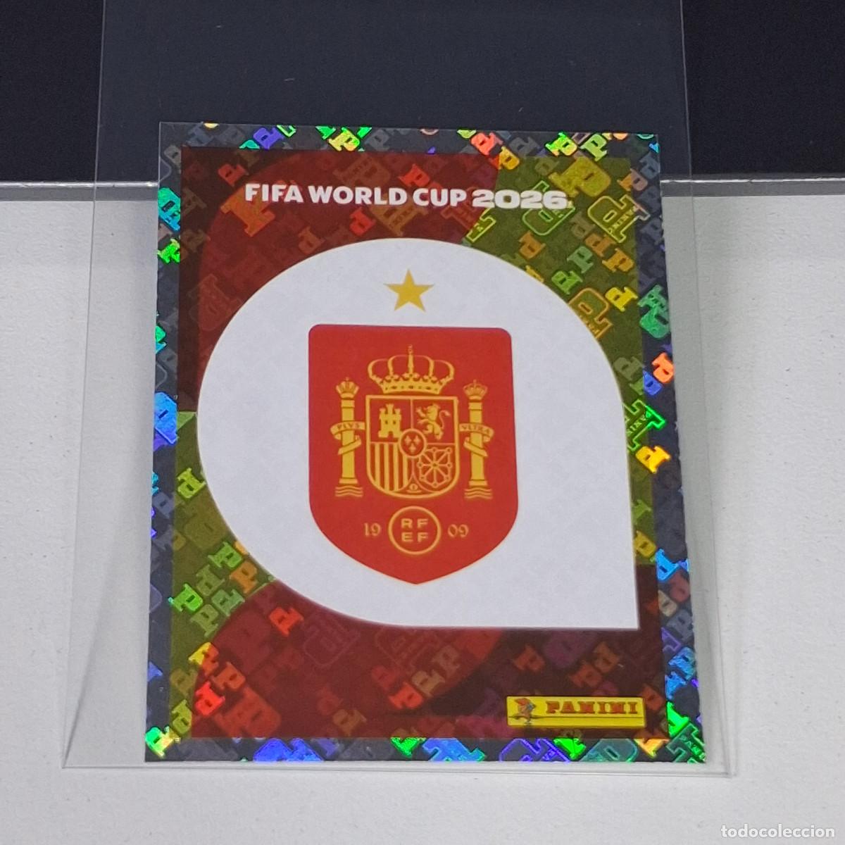 Cromos de f&uacute;tbol: B70 ESP 1 ESP1 LOGO BADGE SPAIN ESCUDO ESPA&Ntilde;A MUNDIAL FIFA WORLD CUP 2026 STICKER PANINI
