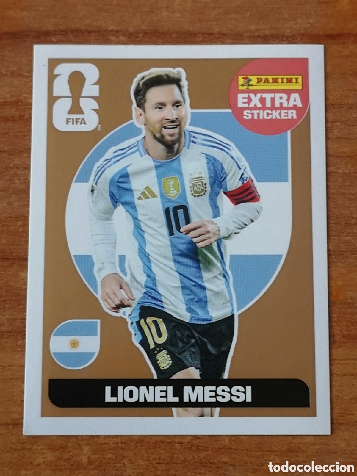 Cromos de f&uacute;tbol: Extra sticker cromo Lionel Messi bronce - Foto 1