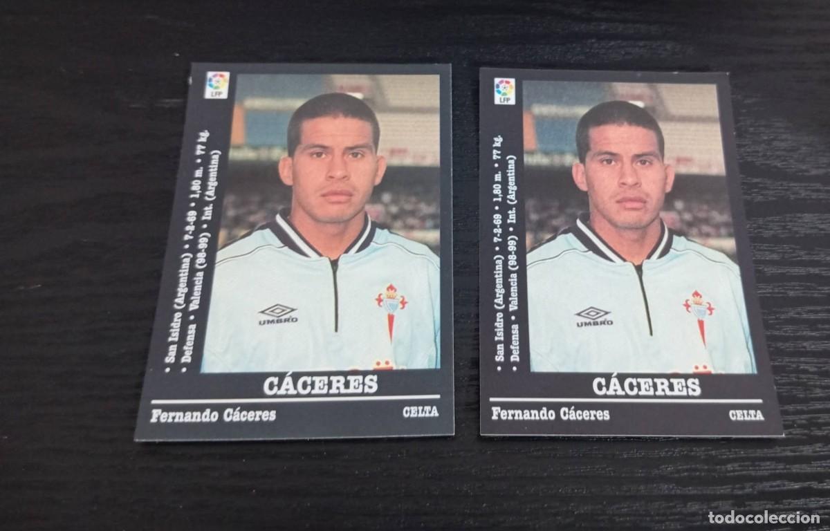 Cromos de f&uacute;tbol: -PANINI LIGA 2000-2001 : 106 CACERES ( CELTA ) -- VERSIONES DE TRASERA , CLARA / OSCURA , RAREZA --