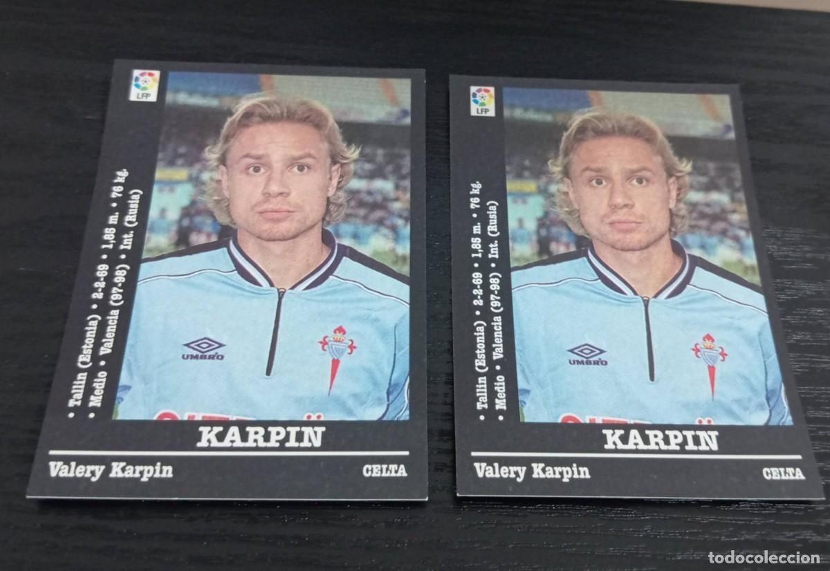 Fu&szlig;ball-Sticker: -PANINI LIGA 2000-2001 : 112 KARPIN ( CELTA ) -- VERSIONES DE TRASERA , CLARA / OSCURA , RAREZA --