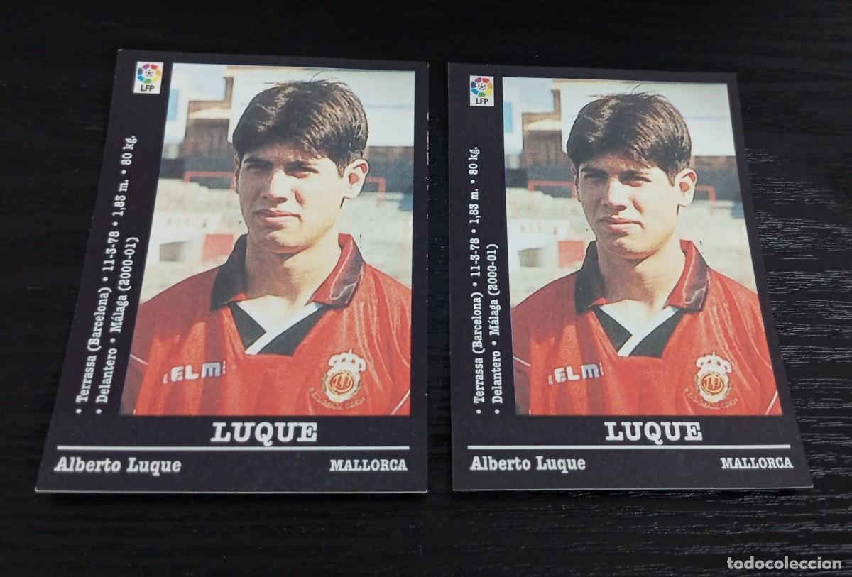 Cromos de f&uacute;tbol: -PANINI LIGA 2000-2001 : 169 LUQUE ( MALLORCA ) VERSIONES DE TRASERA , CLARA / OSCURA , RAREZA --
