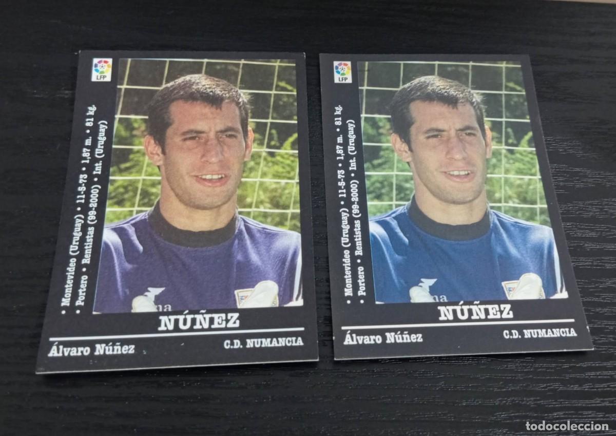 Cromos de f&uacute;tbol: -PANINI LIGA 2000-2001 : 274 NU&Ntilde;EZ ( NUMANCIA ) VERSIONES DE CAMISETA , AZUL / MORADA , RAREZA --