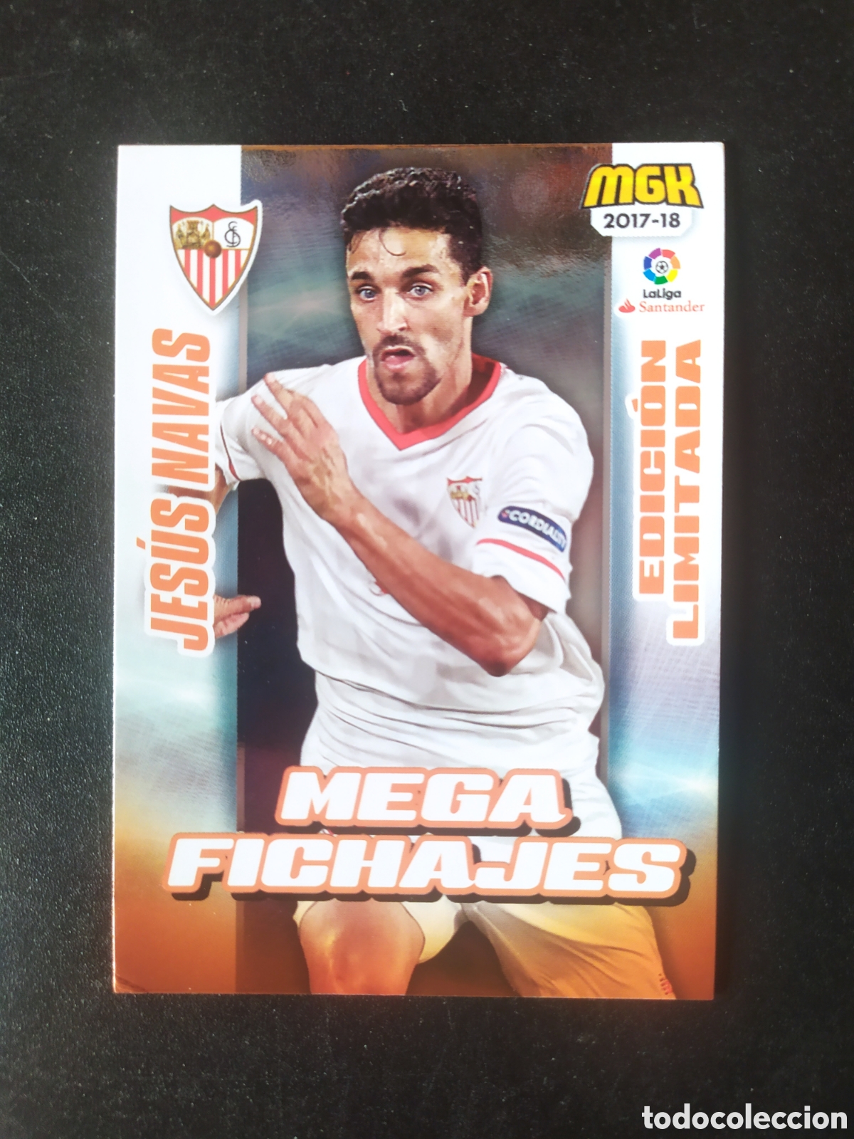 Cromos de f&uacute;tbol: Megacracks 2017 2018 17 18 panini Jes&uacute;s Navas fichaje edicion limitada n&deg; 480 B Sevilla