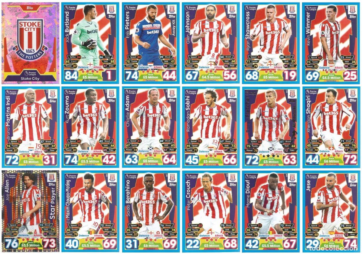 Cromos de f&uacute;tbol: TOPPS MATCH ATTAX. PREMIER LEAGUE 17/18 STOKE CITY. 253-270
