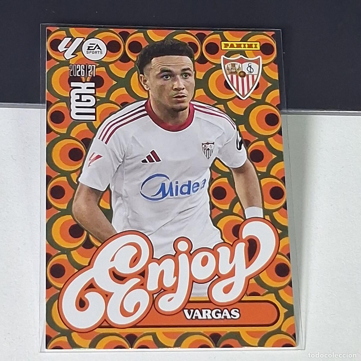 Cromos de f&uacute;tbol: D15 387 VARGAS SEVILLA FC ENJOY MEGACRACKS LIGA 2026 2027 26 27 PANINI MGK