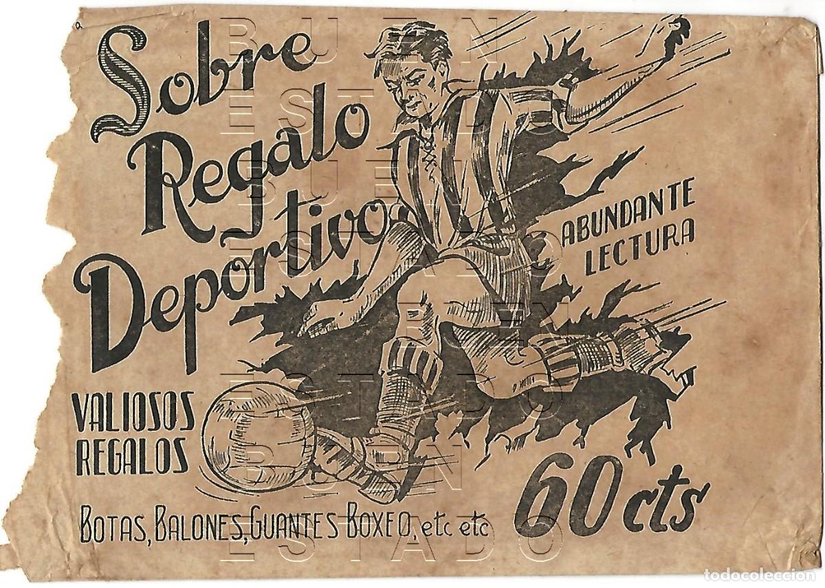 Cromos de f&uacute;tbol: SOBRE REGALO DEPORTIVO ANTIGUO ABIERTO VACIO 17X12 M59