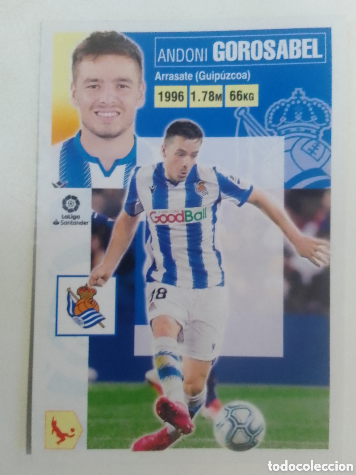 Cromos de f&uacute;tbol: Este 20-21 n&deg; 6 B Gorosabel &bull; Real Sociedad.