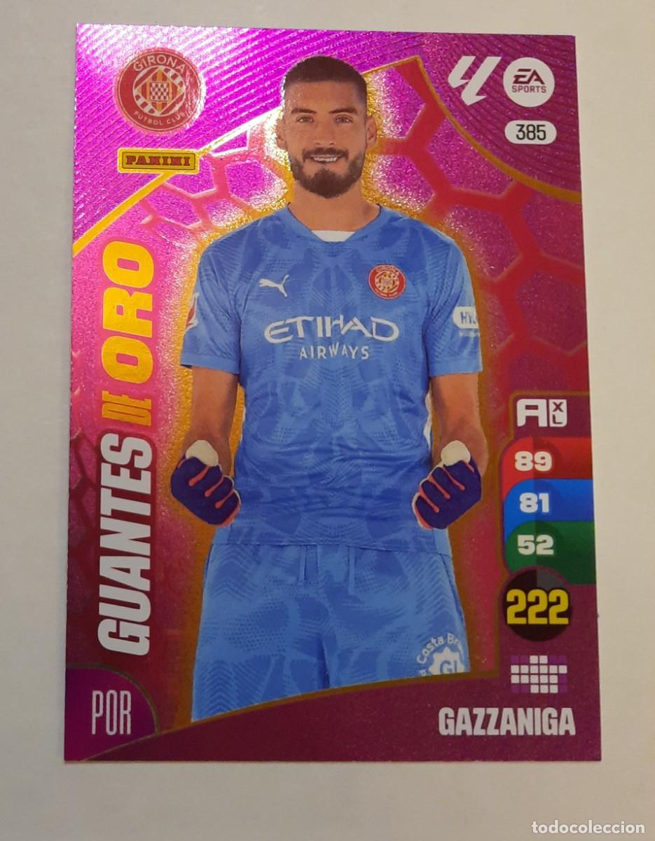 Cromos de f&uacute;tbol: Guantes de Oro Gazzaniga #385 Girona FC La Liga Adrenalyn-XL Panini 2024-25