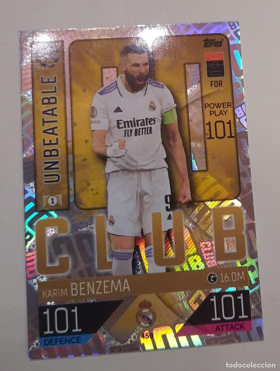 Cromos de f&uacute;tbol: Karim Benzema Unbeatable Real Madrid #101 Topps Match Attax 2022-23