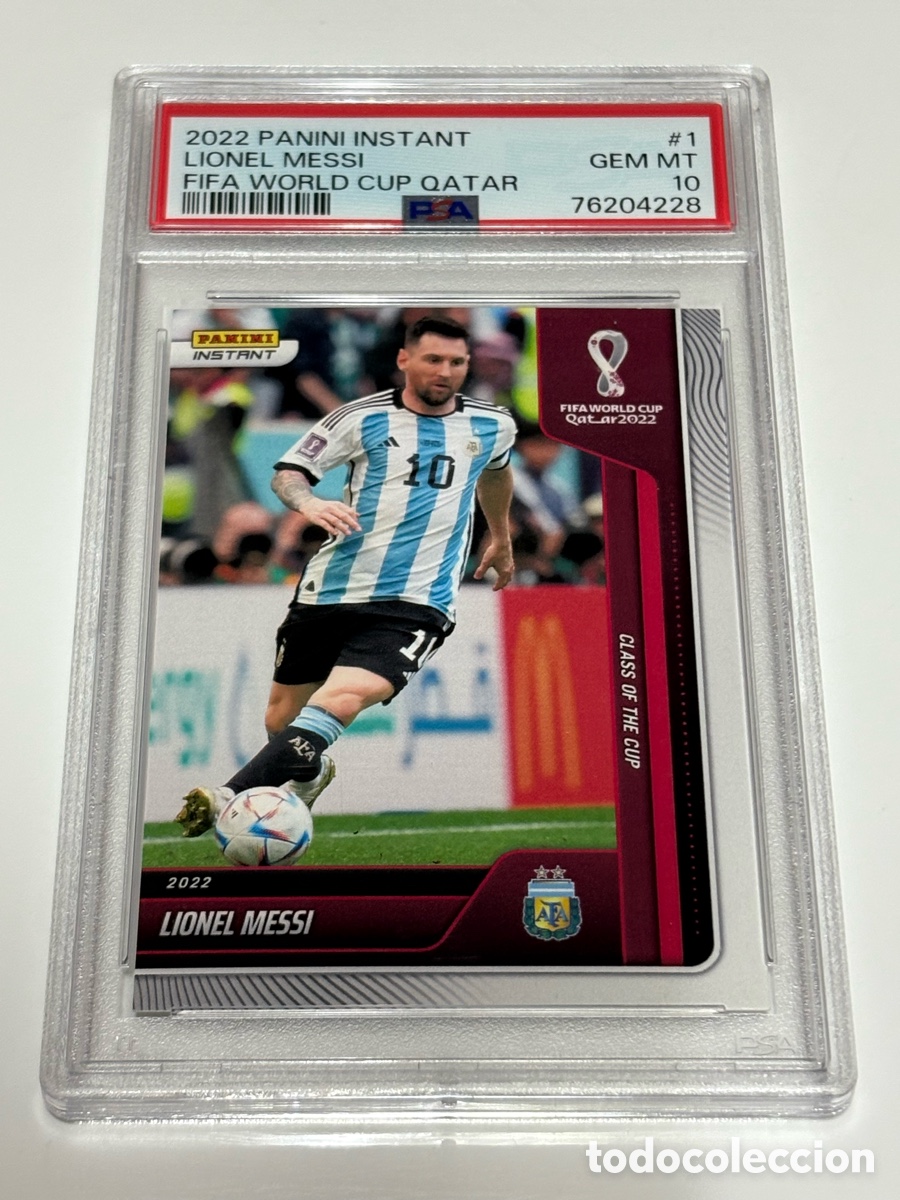 Cromos de f&uacute;tbol: Panini Psa 10 Instant FIFA World Cup Qatar 2022 Messi #1/1393 Class Of The Cup