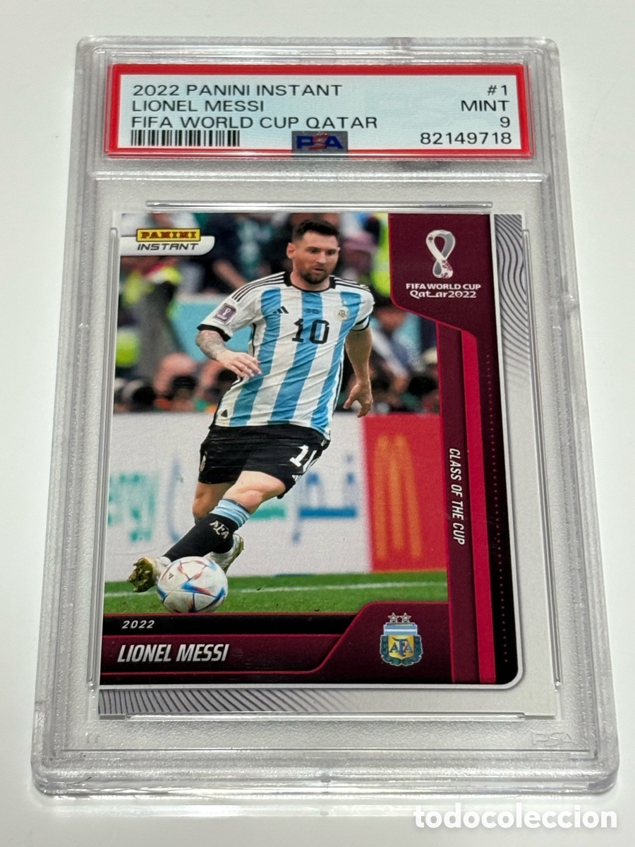 Cromos de f&uacute;tbol: Panini Psa 9 Instant FIFA World Cup Qatar 2022 Messi #1/1393 Class Of The Cup