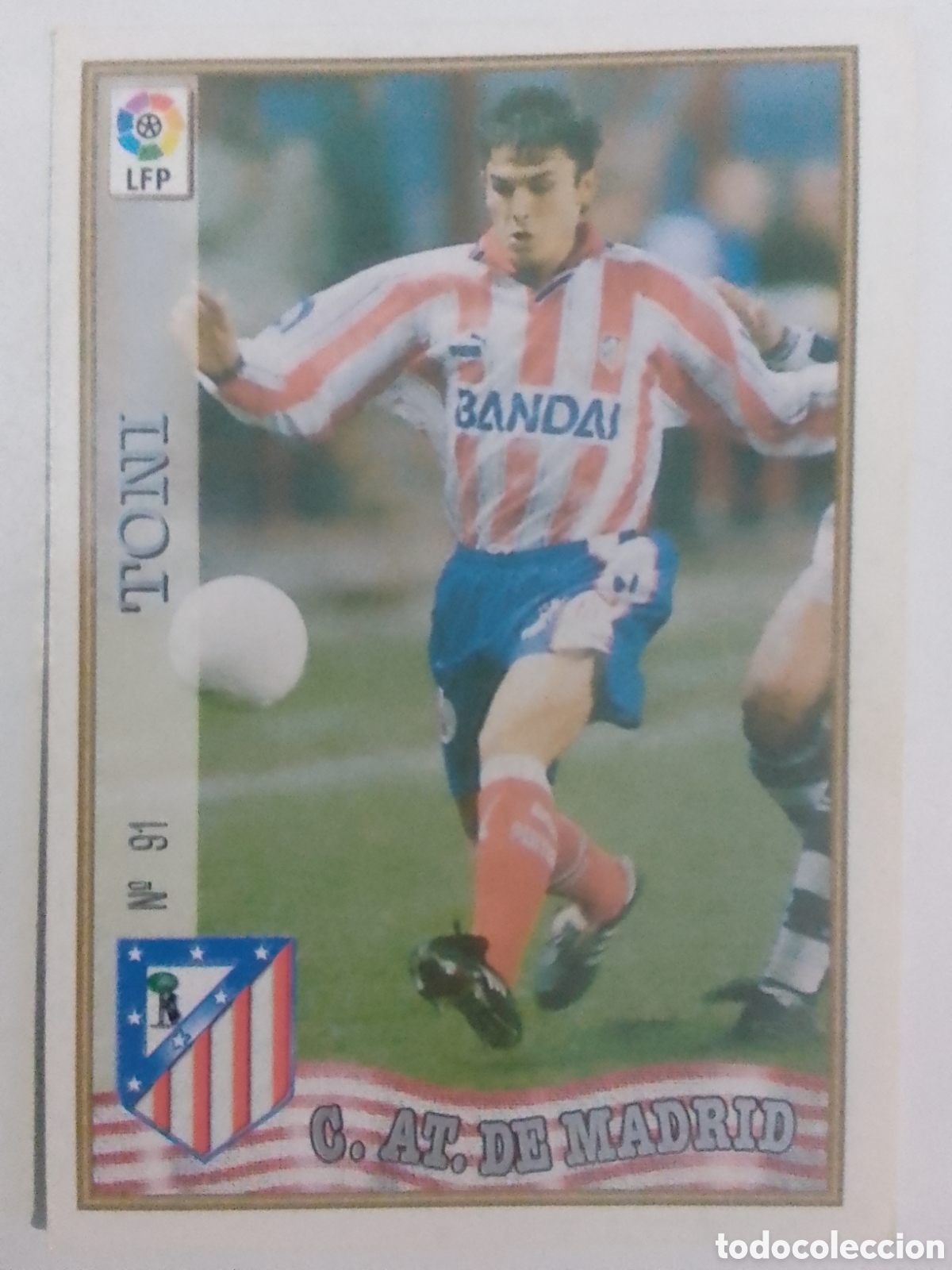 Cartes &agrave; collectionner de Football: Mundicromo 97-98 n&deg; 91 Toni &bull; Atl&eacute;tico de Madrid.