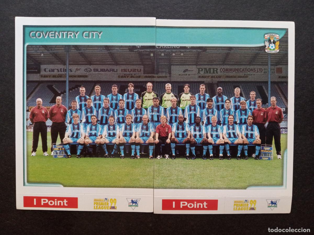 Cromos de f&uacute;tbol: N&ordm; 138 + 139 LOTE SQUAD COVENTRY CITY ⚽ MERLIN &reg; PREMIER LEAGUE 1998 1999 98 99 SIN PEGAR NUNCA