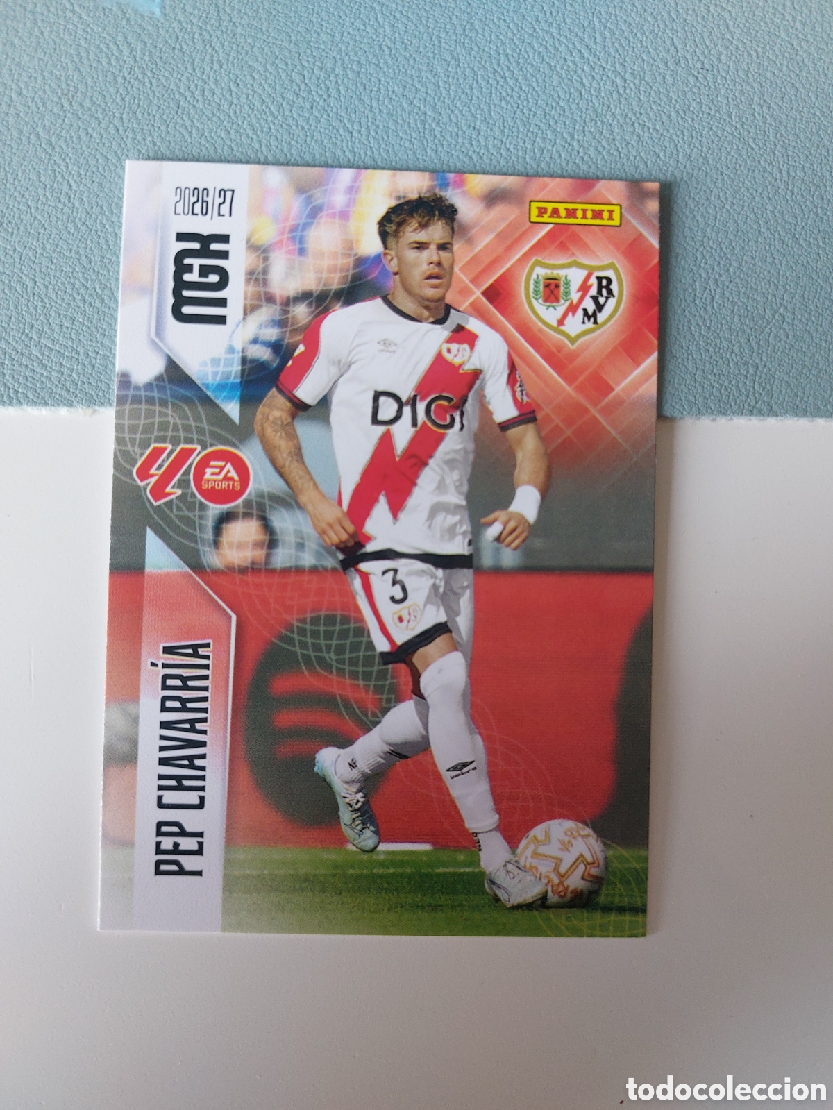 Cromos de f&uacute;tbol: 297 PEP CHAVARRIA RAYO VALLECANO MEGACRACKS 2026 2027 26 27 CARDS PANINI MGK