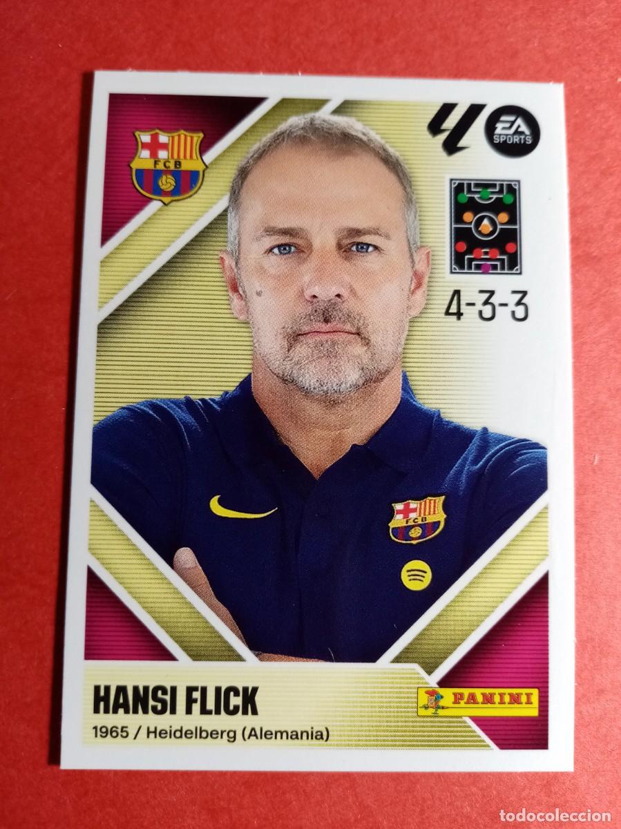 Cromos de f&uacute;tbol: N&ordm; 2 HANSI FLICK, ENTRENADOR, FC BARCELONA, LIGA ESTE 2026 2027 26 27 PANINI