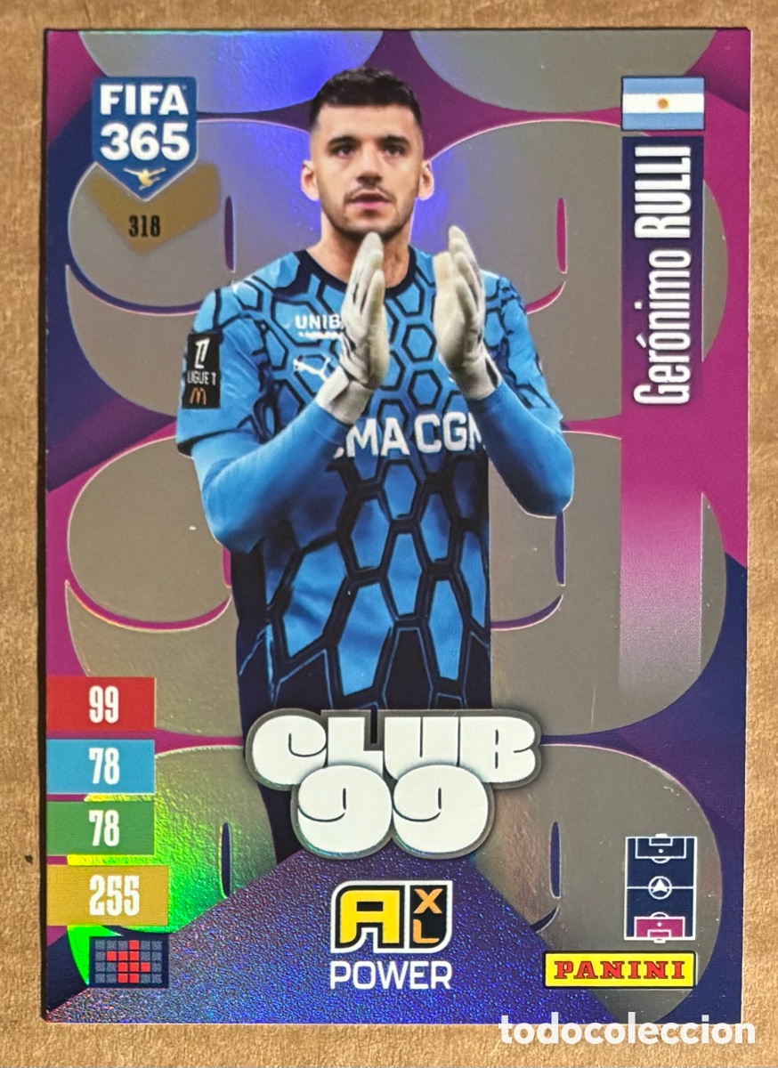 Cromos de f&uacute;tbol: GER&Oacute;NIMO RULLI (OLYMPIQUE MARSELLA). CARTA CLUB 99 POWER PANINI ADRENALYN XL FIFA 365. #318