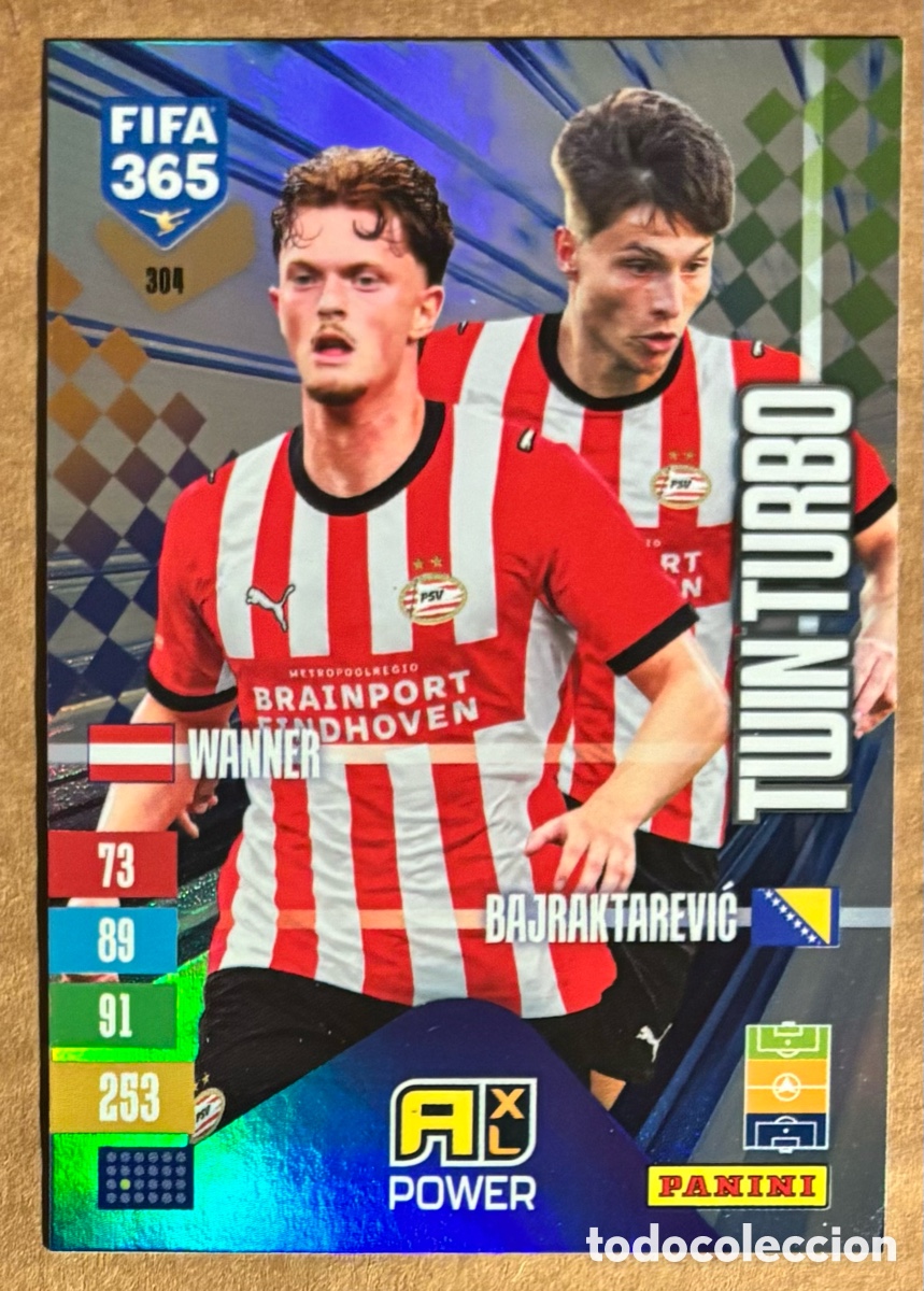 Cromos de f&uacute;tbol: WANNER Y BAJRAKTAREVIC (PSV EINDHOVEN). CARTA TWIN TURBO POWER PANINI ADRENALYN XL FIFA 365. #304