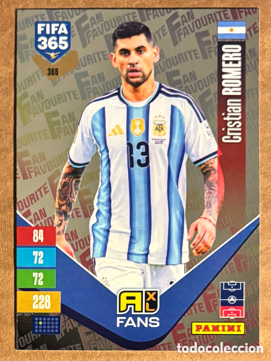 Cromos de f&uacute;tbol: CUTI ROMERO (ARGENTINA). CARTA FANS FAVOURITE PARALELA PANINI ADRENALYN XL FIFA 365.