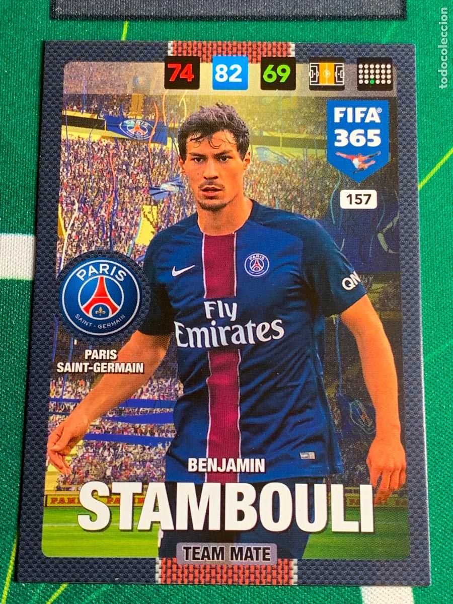 Cartes &agrave; collectionner de Football: 157 Benjamin Stambouli Paris Saint-Germain Adrenalyn Fifa 365 2016 2017 16 17 Nordic Edition