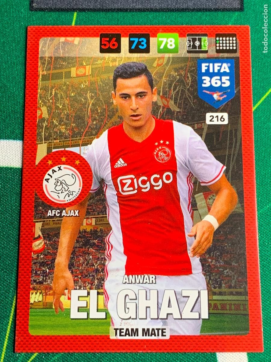 Cartes &agrave; collectionner de Football: 216 Anwar El Ghazi AFC Ajax Adrenalyn Fifa 365 2016 2017 16 17 Nordic Edition