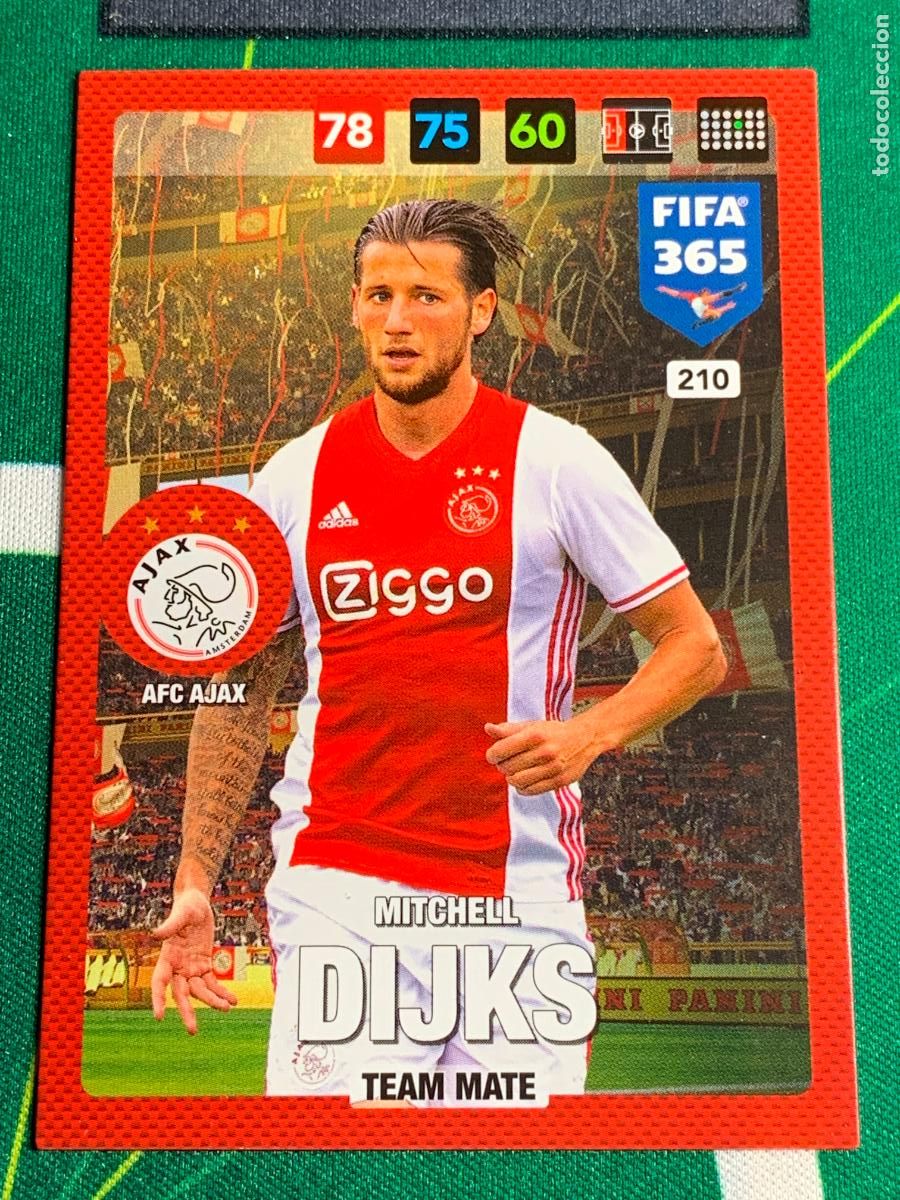 Cartes &agrave; collectionner de Football: 210 Mitchell Dijks AFC Ajax Adrenalyn Fifa 365 2016 2017 16 17 Nordic Edition