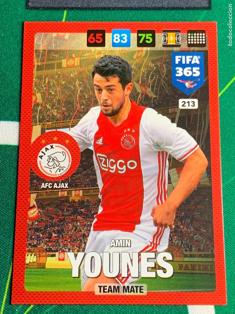 Cartes &agrave; collectionner de Football: 213 Amin Younes AFC Ajax Adrenalyn Fifa 365 2016 2017 16 17 Nordic Edition