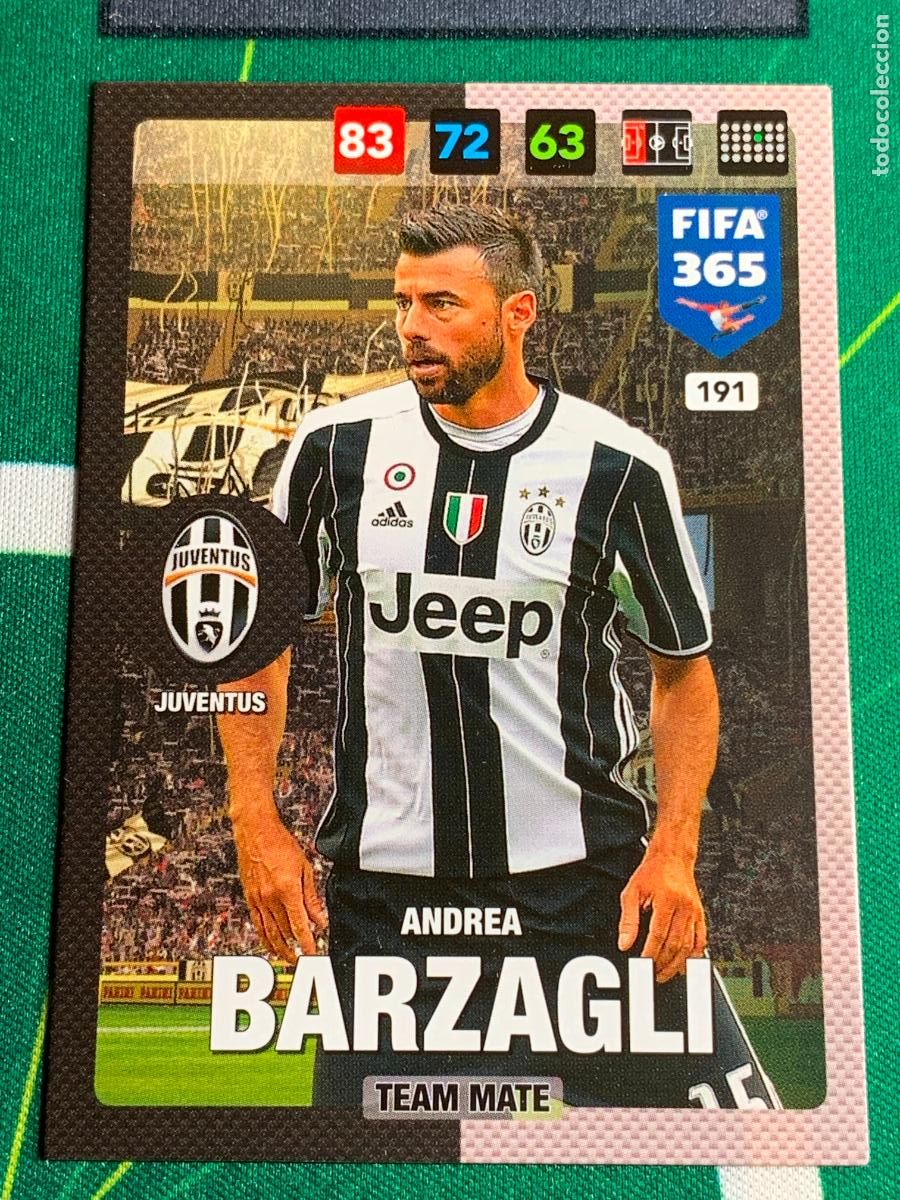 Cromos de f&uacute;tbol: 191 Andrea Barzagli Juventus Adrenalyn Fifa 365 2016 2017 16 17 Nordic Edition