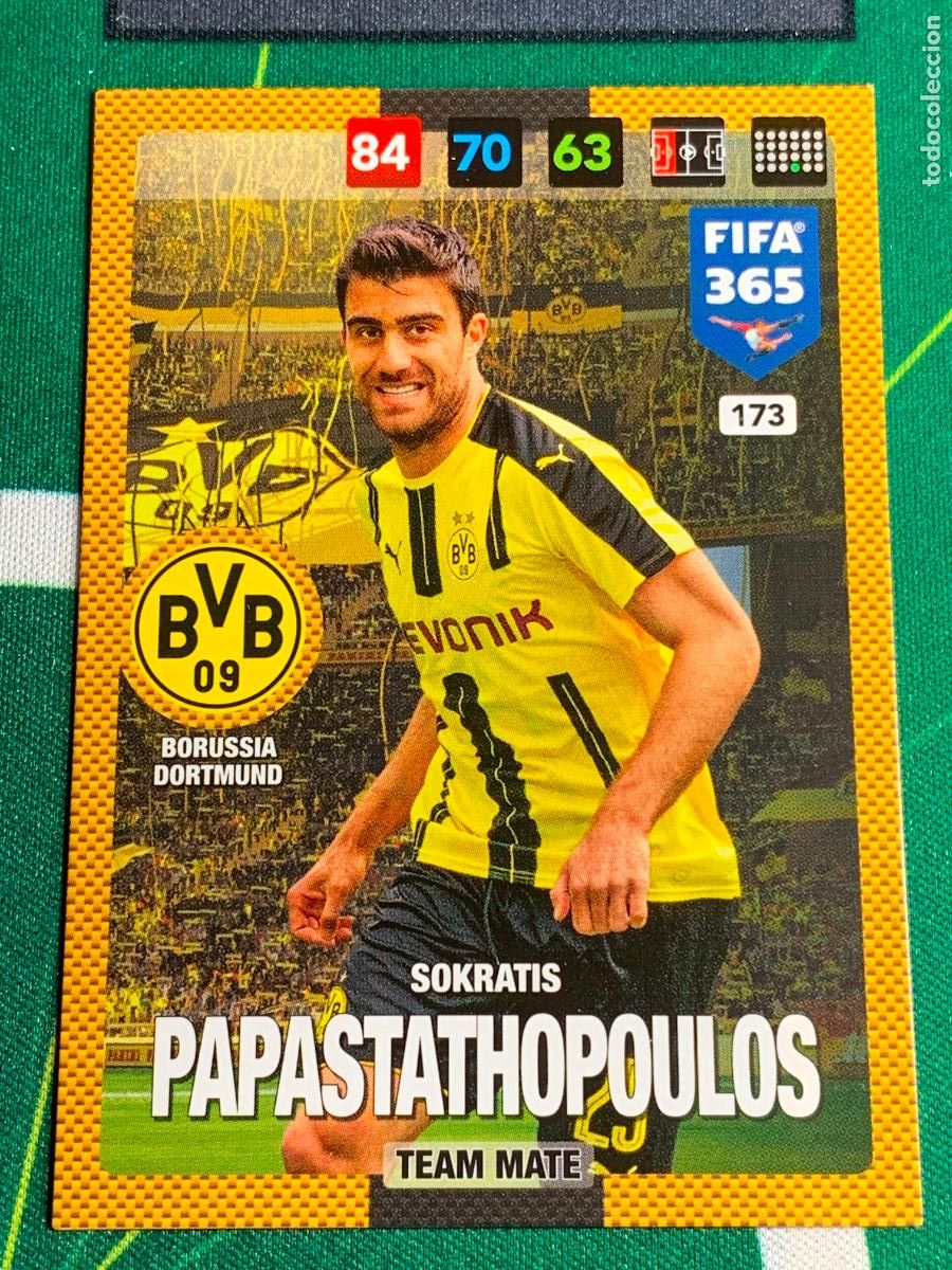 Cromos de f&uacute;tbol: 173 Sokratis Papastathopoulos Borussia Dortmund Adrenalyn Fifa 365 2016 2017 16 17 Nordic Edition