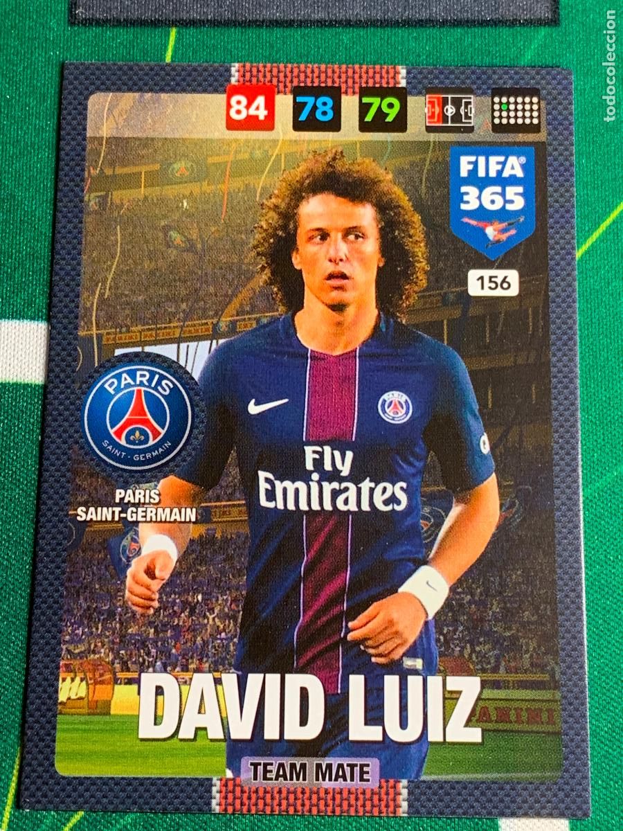 Cromos de f&uacute;tbol: 156 David Luiz Paris Saint-Germain Adrenalyn Fifa 365 2016 2017 16 17 Nordic Edition