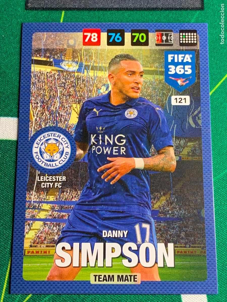 Cromos de f&uacute;tbol: 121 Danny Simpson Leicester City FC Adrenalyn Fifa 365 2016 2017 16 17 Nordic Edition