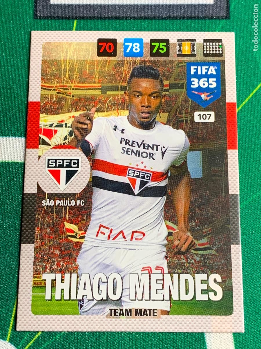 Cromos de f&uacute;tbol: 107 Thiago Mendes S&atilde;o Paulo FC Adrenalyn Fifa 365 2016 2017 16 17 Nordic Edition