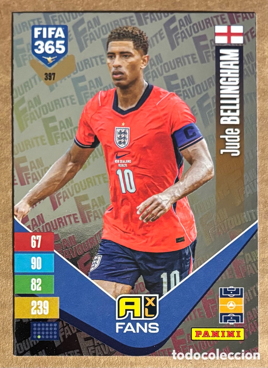 Cromos de f&uacute;tbol: JUDD BELLINGHAM (INGLATERRA). CARTA FANS FAVOURITE PARALELA PANINI ADRENALYN XL FIFA 365.