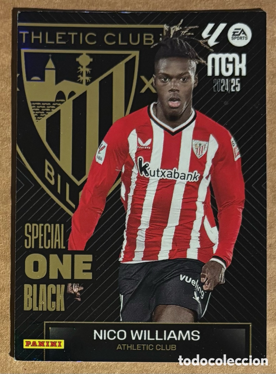 Cromos de f&uacute;tbol: NICO WILLIAMS (ATHLETIC BILBAO). CARTA SPECIAL ONE BLACK PANINI MEGACRACKS MGK LA LIGA 2024/25.