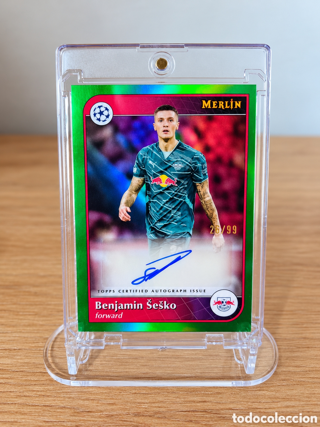 Cromos de f&uacute;tbol: Benjamin Sesko Auto /99 Topps Merlin 2024/25 Leipzig