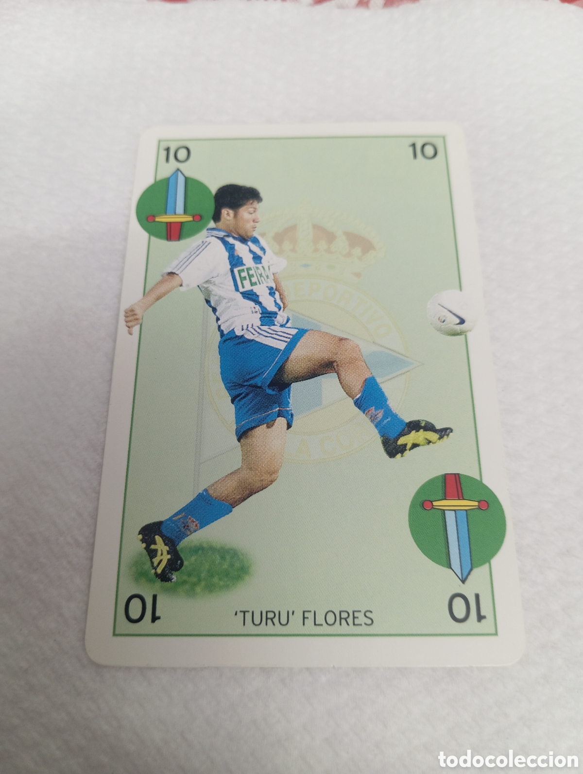 Cromos de f&uacute;tbol: CARTA TURU FLORES DEPORTIVO CORU&Ntilde;A 97 98 MARCA BARAJA LIGA 1997 1998