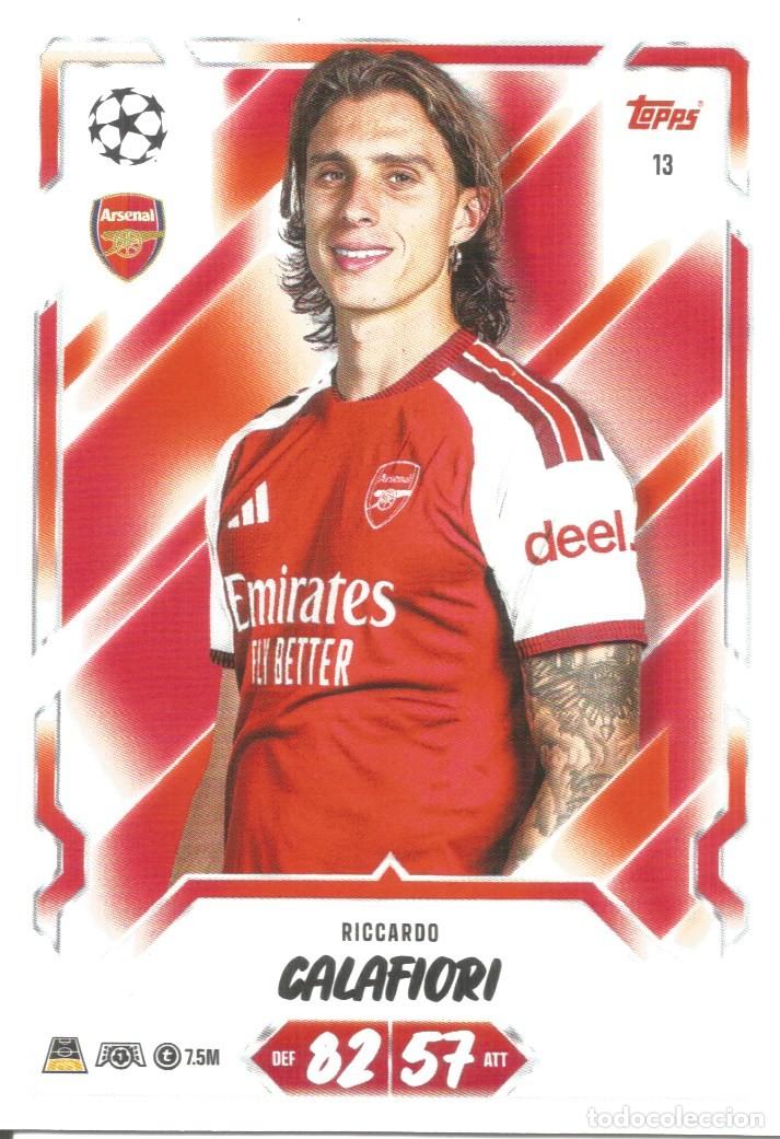 Cromos de f&uacute;tbol: Carta n.&ordm; 13 - Riccardo Calafiori - Arsenal - Topps Match Attax 2026 2027 26 27 - Base Card