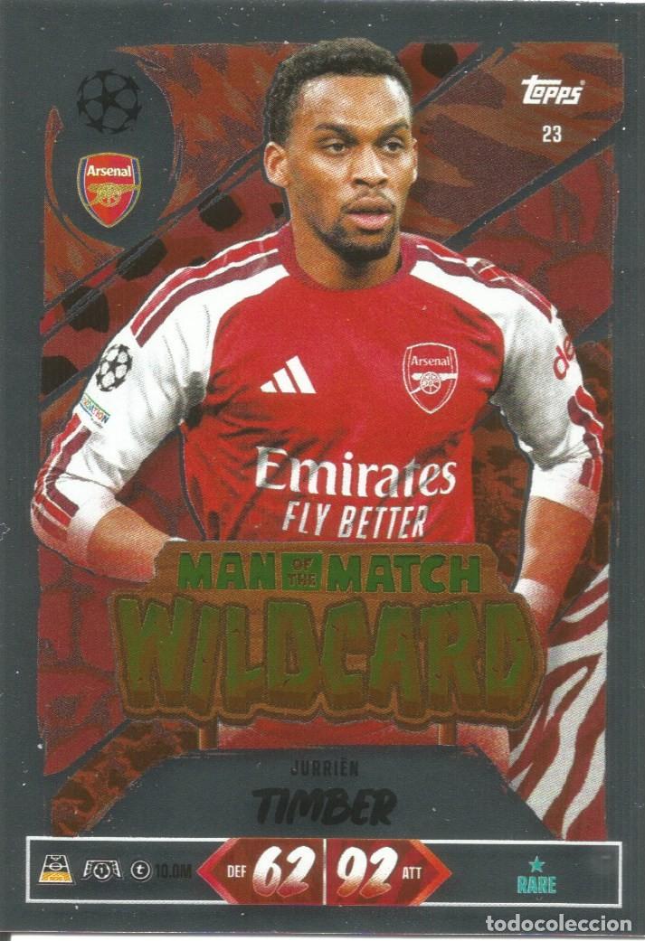 Cromos de f&uacute;tbol: Carta n.&ordm; 23 - Jurri&euml;n Timber - Arsenal - Topps Match Attax 2026 2027 26 27 - Man of the Match Card