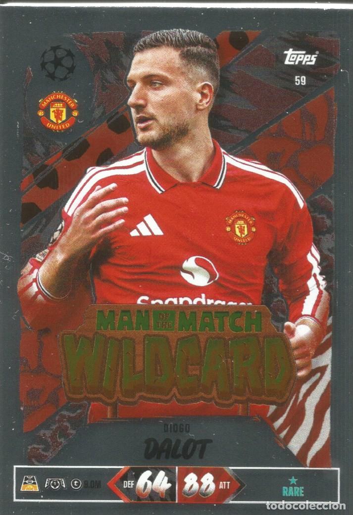 Cromos de f&uacute;tbol: Carta n&ordm; 59 - Diogo Dalot - Manchester United - Topps Match Attax 2026 2027 26 27 - Man of the Match
