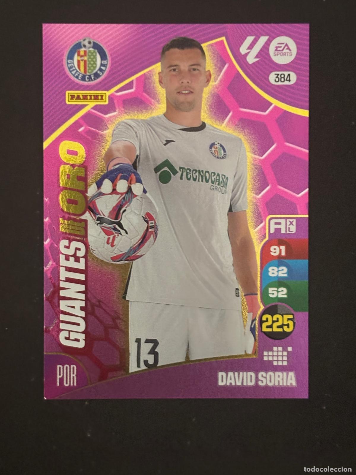 Cromos de f&uacute;tbol: 384 DAVID SORIA GETAFE GUANTES DE ORO ADRENALYN XL LALIGA EA SPORTS 24-25 2024-2025 PANINI