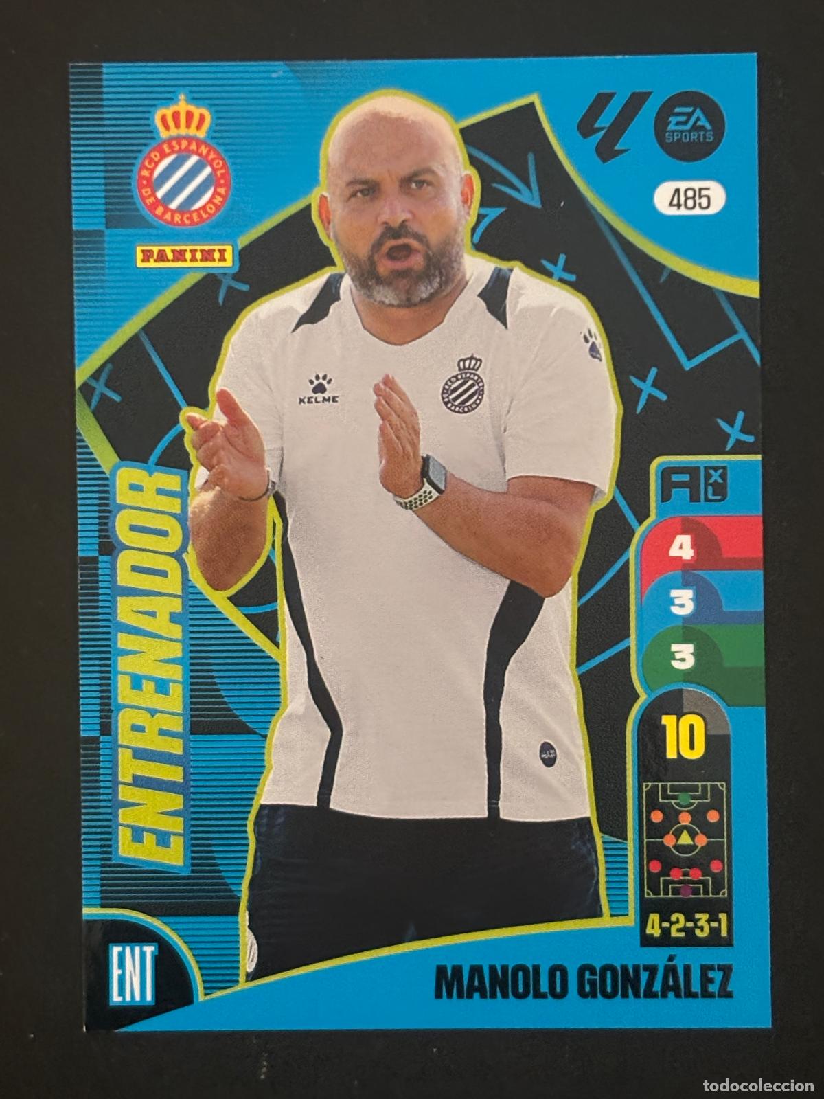 Football Stickers: 485 MANOLO GONZ&Aacute;LEZ ESPANYOL ENTRENADOR PLUS 2&ordf; EDICI&Oacute;N ADRENALYN XL LALIGA 24-25