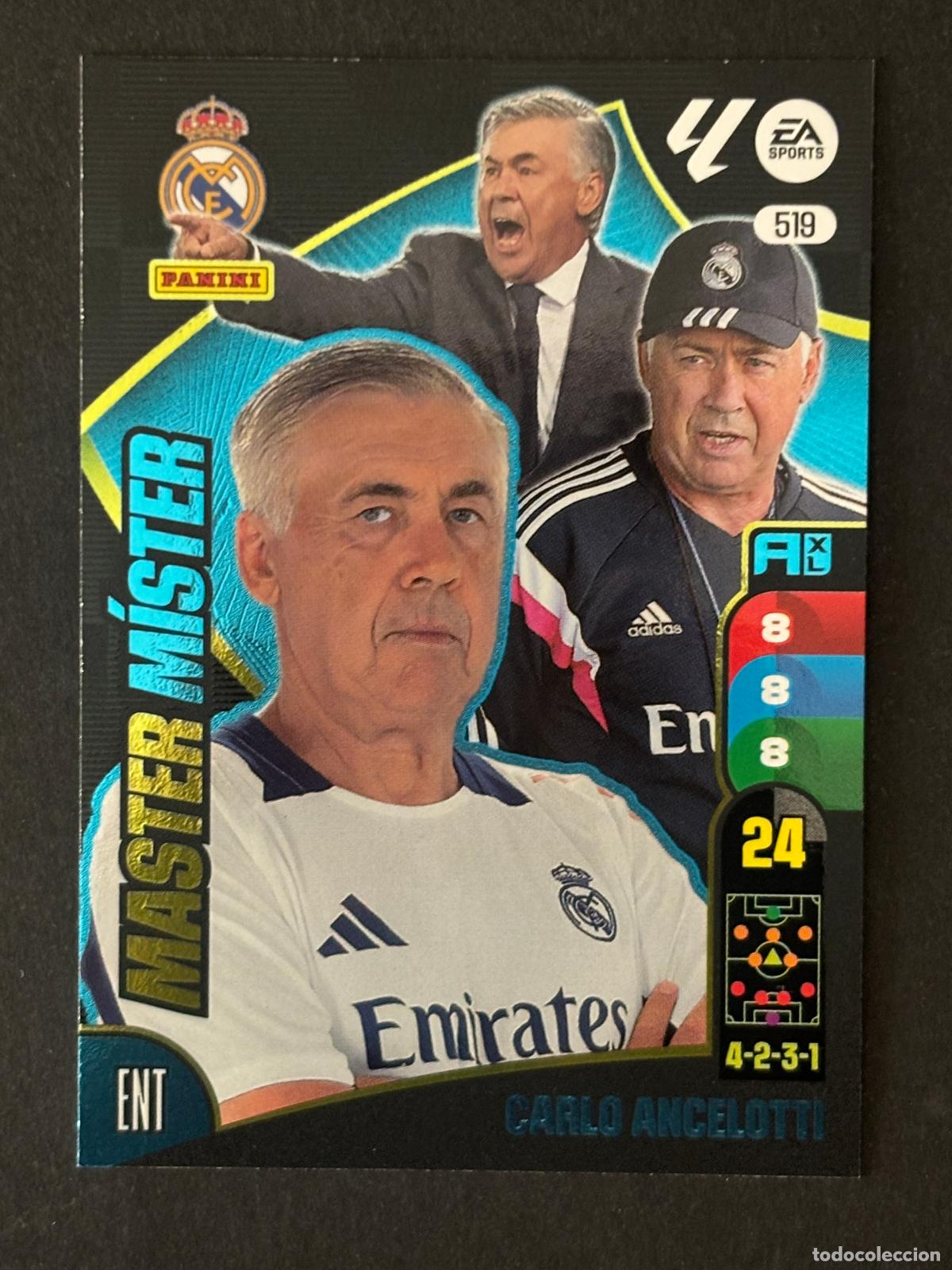 Cromos de f&uacute;tbol: 519 CARLO ANCELOTTI REAL MADRID MASTER M&Iacute;STER PLUS 2&ordf; EDICI&Oacute;N ADRENALYN XL LALIGA 24-25
