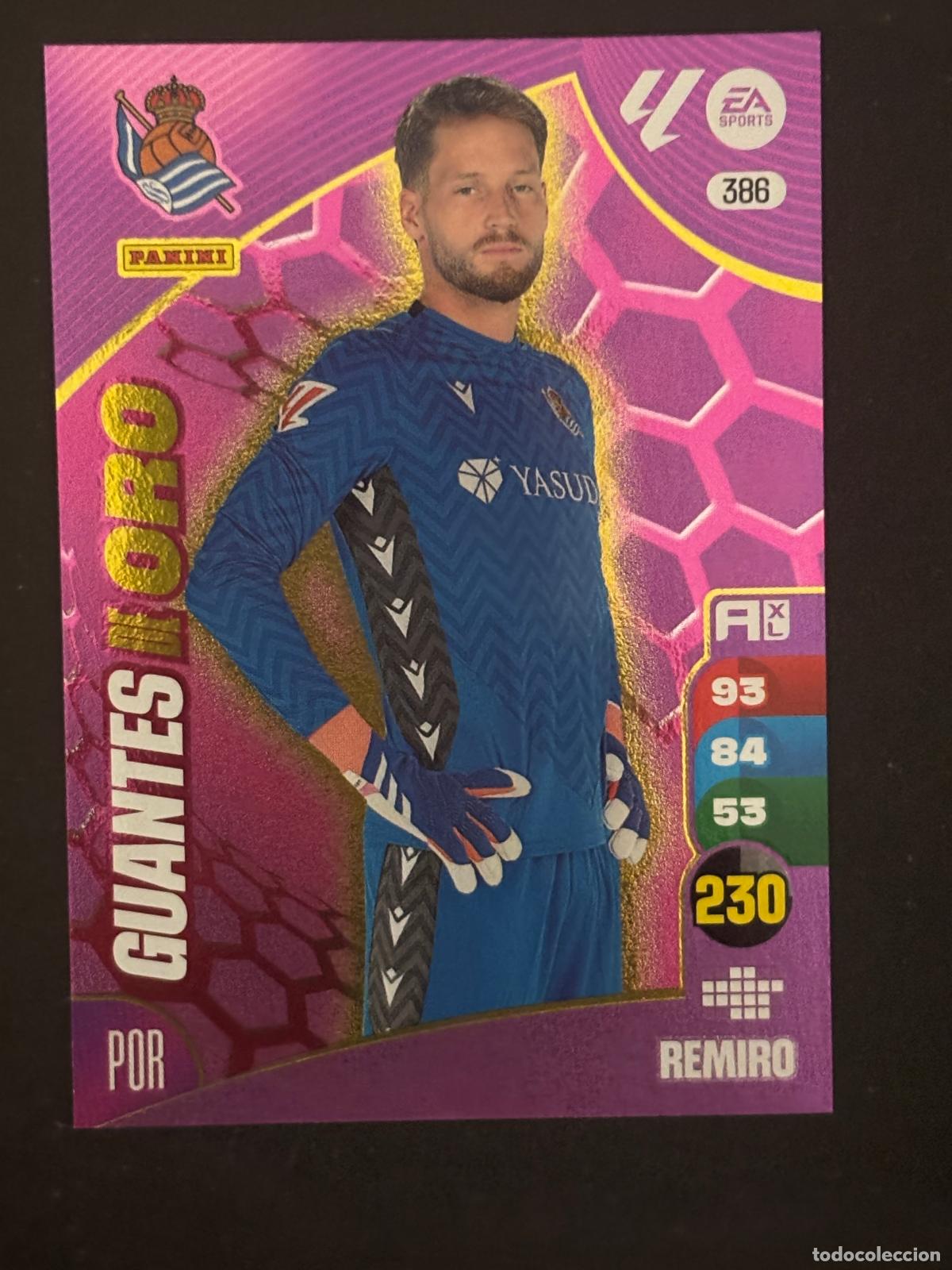 Football Stickers: 386 REMIRO REAL SOCIEDAD GUANTES DE ORO ADRENALYN XL LALIGA EA SPORTS 24-25 2024-2025
