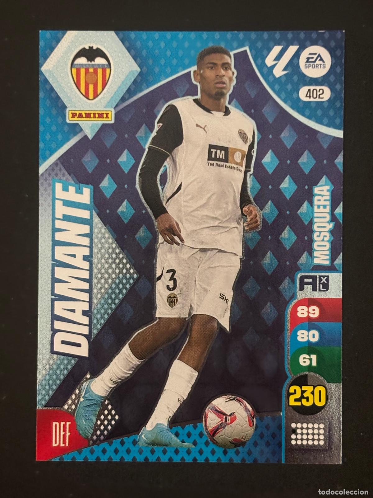 Football Stickers: 402 MOSQUERA VALENCIA DIAMANTES ADRENALYN XL LALIGA EA SPORTS 24-25 2024-2025 PANINI