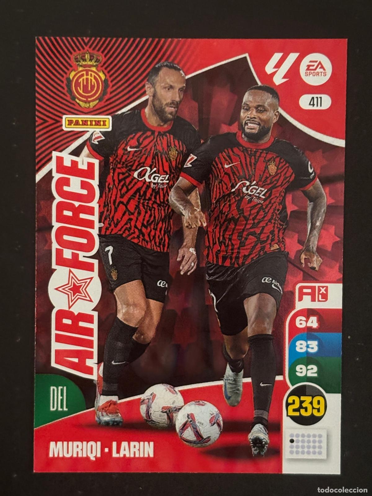 Football Stickers: 411 MURIQI/LAR&Iacute;N MALLORCA AIR FORCE ADRENALYN XL LALIGA EA SPORTS 24-25 2024-2025 PANINI