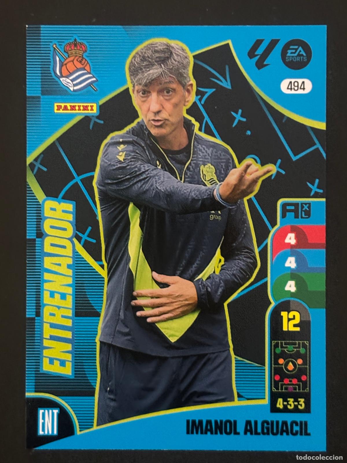 Fu&szlig;ball-Sticker: 494 IMANOL ALGUACIL REAL SOCIEDAD ENTRENADOR PLUS 2&ordf; EDICI&Oacute;N ADRENALYN XL LALIGA 24-25
